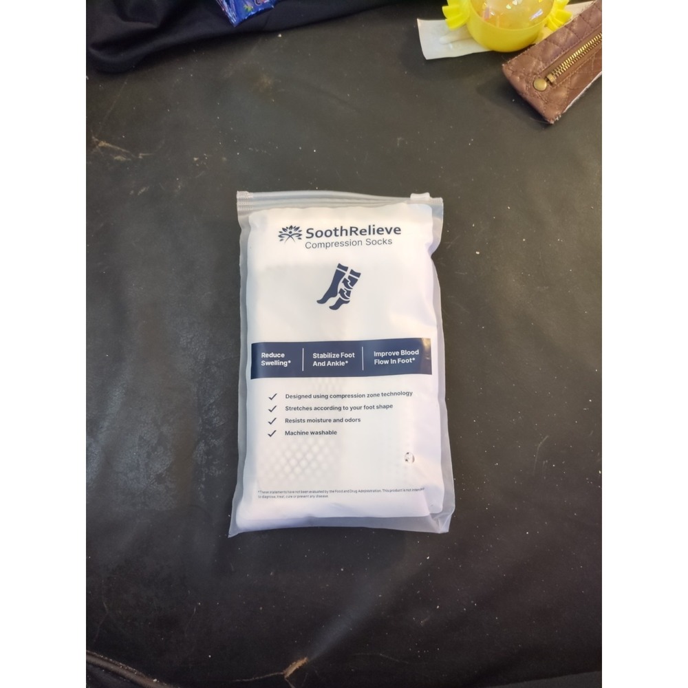 SoothRelieve Compression socks Sz L Toe Less